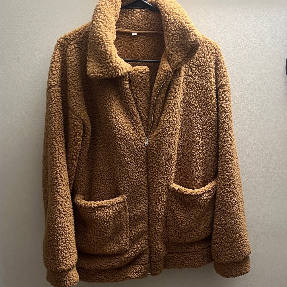 Cozy Tan Sherpa Jacket